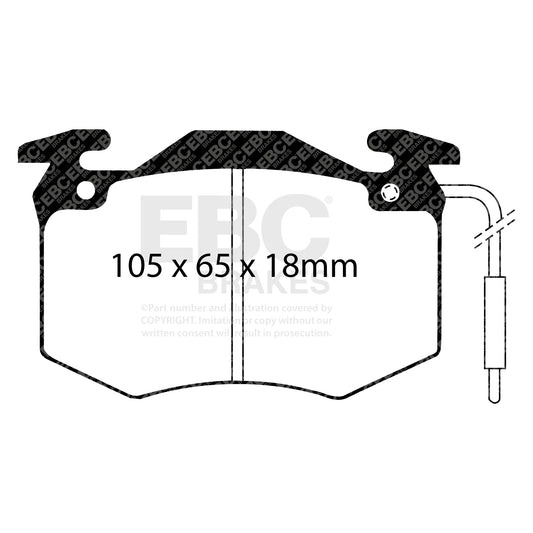 EBC Zestaw klocków hamulcowych REDSTUFF Alpine Renault 425021 425023
