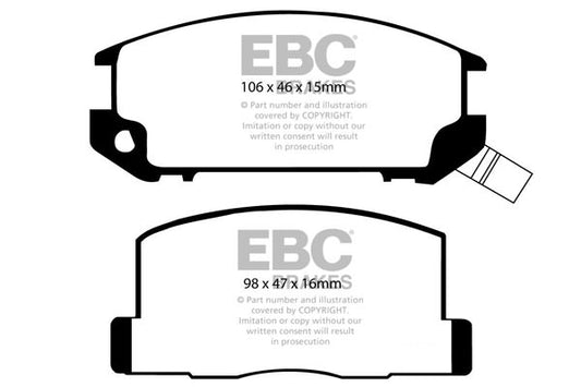 EBC Zestaw klocków hamulcowych REDSTUFF tył Toyota