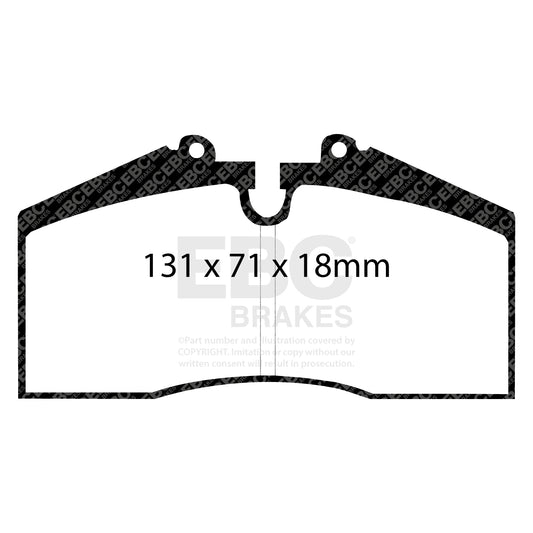 EBC Zestaw klocków hamulcowych REDSTUFF Porsche 92835193901 92835193902
