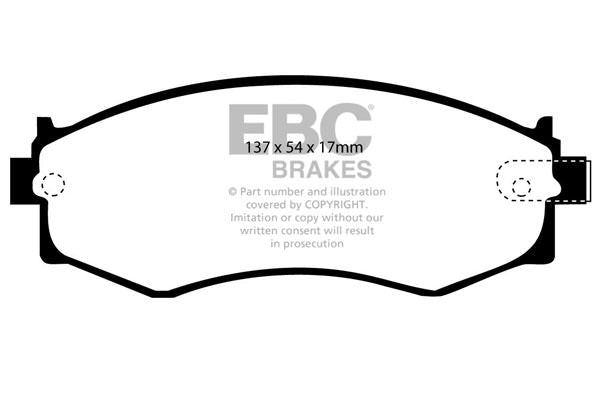 EBC Zestaw klocków hamulcowych REDSTUFF Infiniti Nissan