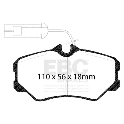 EBC Zestaw klocków hamulcowych ULTIMAX2 przód Fiat Lancia 5892313