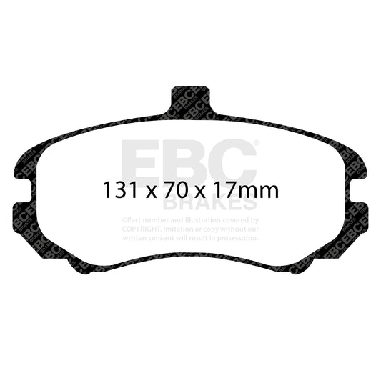 EBC Zestaw klocków hamulcowych GREENSTUFF przód Hyundai 58101-2DA50
