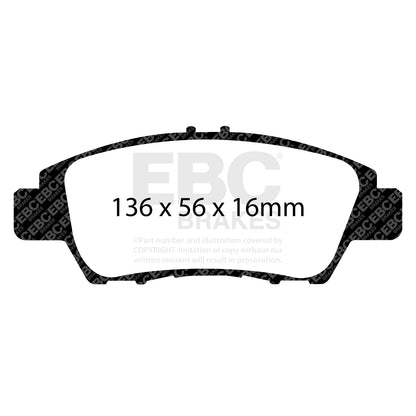 EBC ULTIMAX2 Front Brake Pad Set Honda 45022TF0G02 45022TK6A00