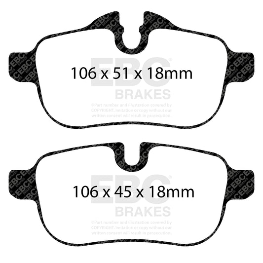 EBC REDSTUFF Rear Brake Pad Set BMW