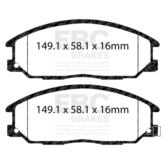 EBC ULTIMAX2 Brake Pad Set front SsangYong 48130-08BA0