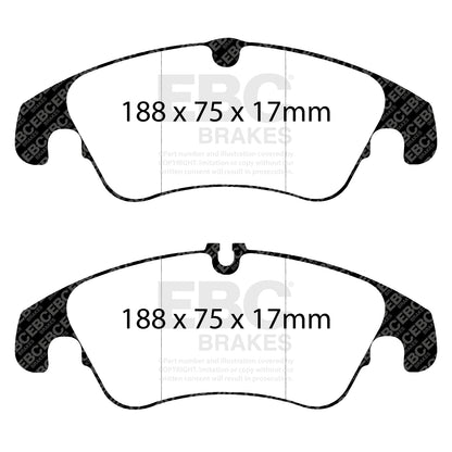 EBC Zestaw klocków hamulcowych REDSTUFF przód Ford 1577447 1675380