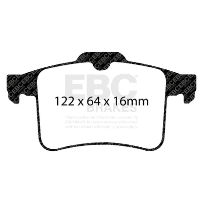 EBC YELLOWSTUFF Rear Brake Pad Set Jaguar C2D3792