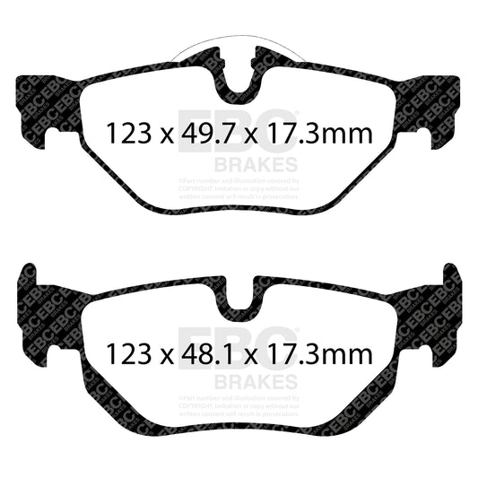 EBC ULTIMAX2 Rear Brake Pad Set BMW 34216774692