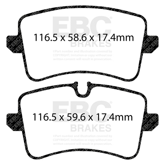 EBC ULTIMAX2 Brake Pad Set rear Audi Porsche 4G0698451