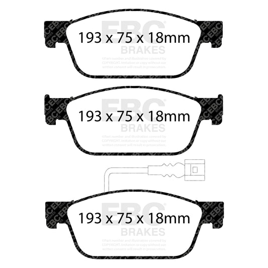 EBC ULTIMAX2 Front Brake Pad Set Volkswagen Commercial