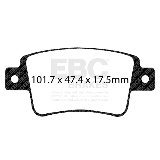 EBC ULTIMAX2 Rear Brake Pad Set Abarth Fiat 77365464 77365886