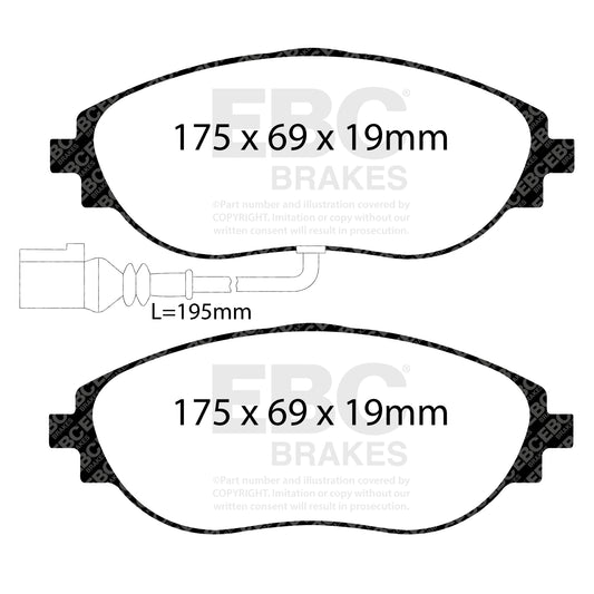 EBC ULTIMAX2 Front Brake Pad Set Audi Cupra Seat Skoda