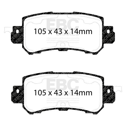 EBC Zestaw klocków hamulcowych ULTIMAX2 tył Mazda DAY32648ZA K0Y1-26-48Z