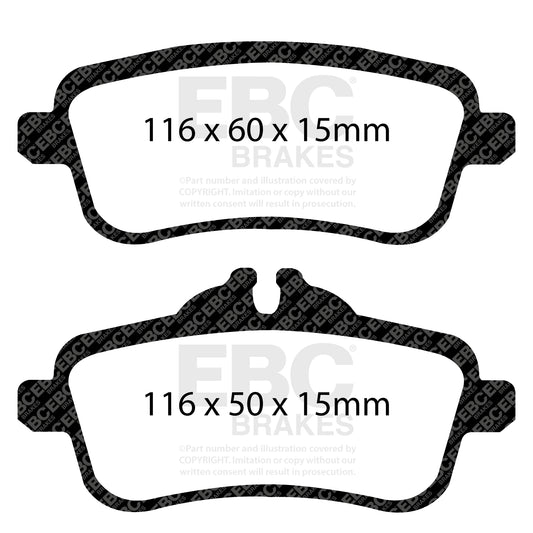 EBC Zestaw klocków hamulcowych ULTIMAX2 tył Mercedes-Benz 0064203420