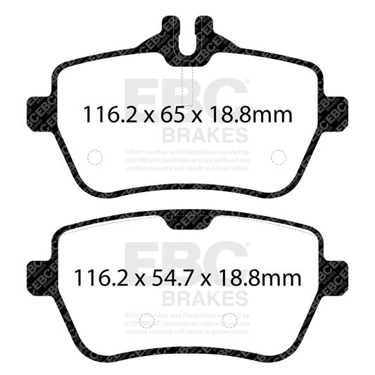 EBC GREENSTUFF Brake Pad Set Rear Mercedes-Benz 0064207220