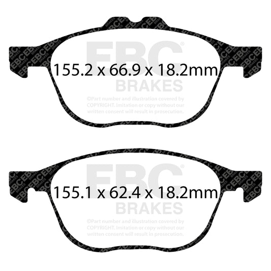 EBC Zestaw klocków hamulcowych ULTIMAX2 przód Ford Commercial 1797211