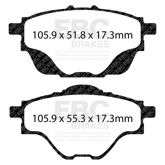 EBC GREENSTUFF Brake Pad Set Rear Citroen DS Opel Peugeot