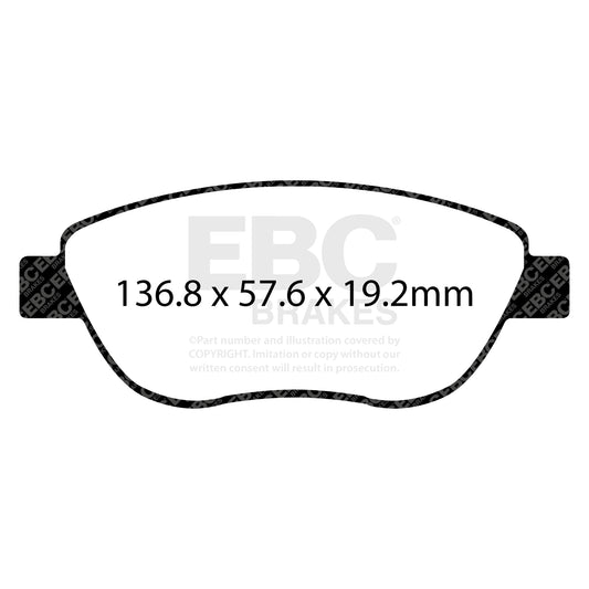 EBC Zestaw klocków hamulcowych ULTIMAX2 przód Fiat 77366481