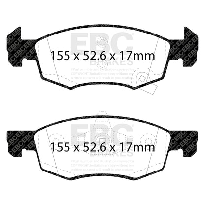 EBC Zestaw klocków hamulcowych GREENSTUFF przód Opel Vauxhall 95517028