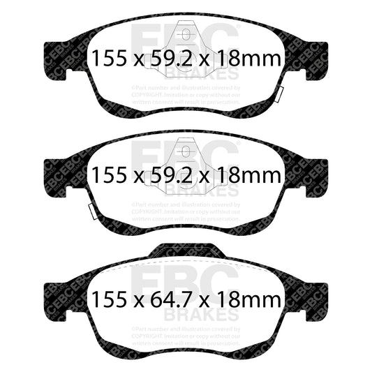 EBC Zestaw klocków hamulcowych ULTIMAX2 przód Fiat Jeep 77367369