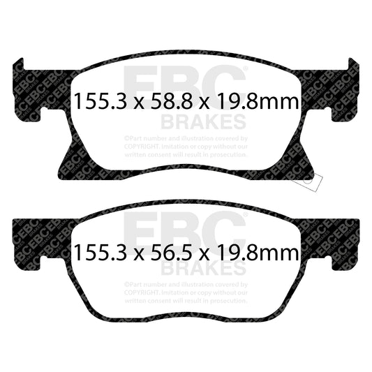 EBC ULTIMAX2 Brake Pad Set Front Opel Vauxhall 13478300
