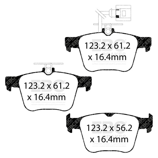 EBC REDSTUFF Rear Brake Pad Set Audi