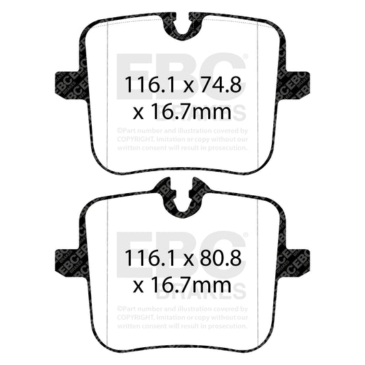 EBC REDSTUFF Brake Pad Set Rear BMW 34207883269 34216885187