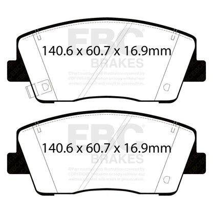 EBC YELLOWSTUFF Front Brake Pad Set Genesis Kia