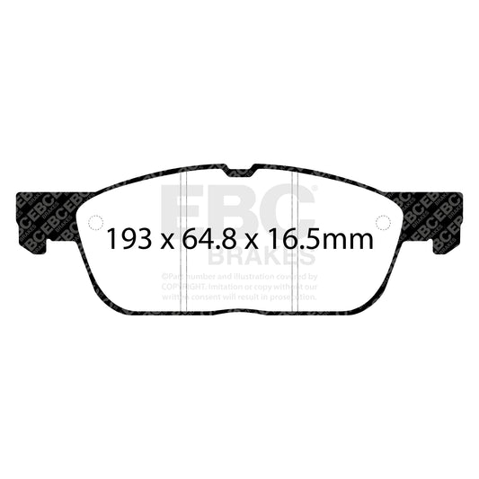 EBC Zestaw klocków hamulcowych GREENSTUFF przód Ford 101591799 2388246