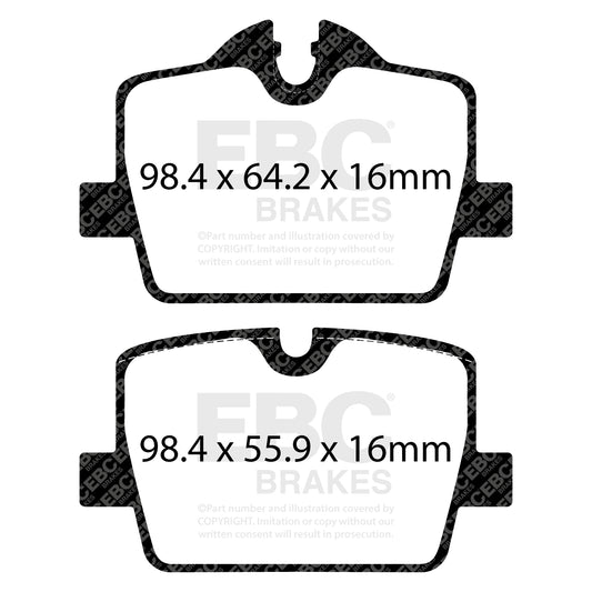 EBC REDSTUFF Brake Pad Set Rear BMW Toyota