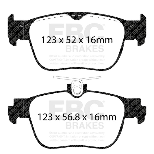 EBC ULTIMAX2 Brake Pad Set Rear Audi Cupra Ford Commercial Seat