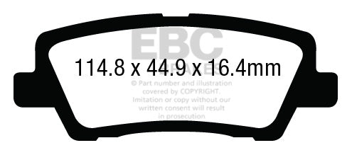 EBC Zestaw klocków hamulcowych YELLOWSTUFF tył Cadillac 22857904