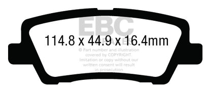 EBC Zestaw klocków hamulcowych YELLOWSTUFF tył Cadillac 22857904