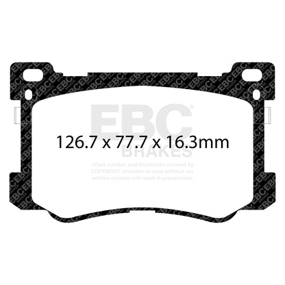 EBC Zestaw klocków hamulcowych YELLOWSTUFF przód Hyundai 58101-B1A20