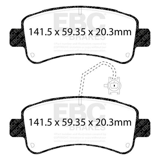 EBC ULTIMAX2 Brake Pad Set rear Citroen Commercial
