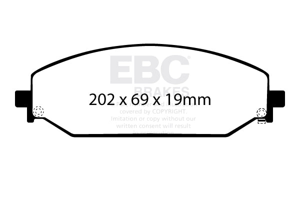 EBC Zestaw klocków hamulcowych YELLOWSTUFF przód Ram Trucks
