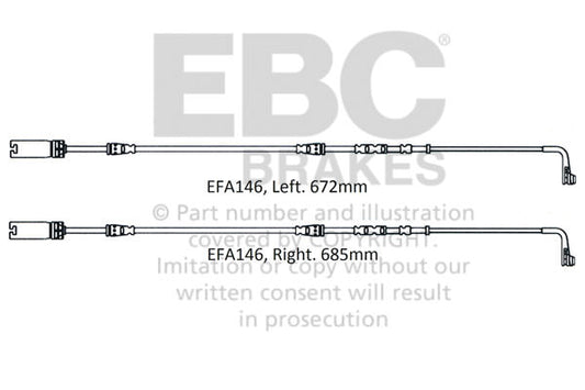 EBC Czujnik zużycia klocków hamulcowych BMW 34352283335 34352283405